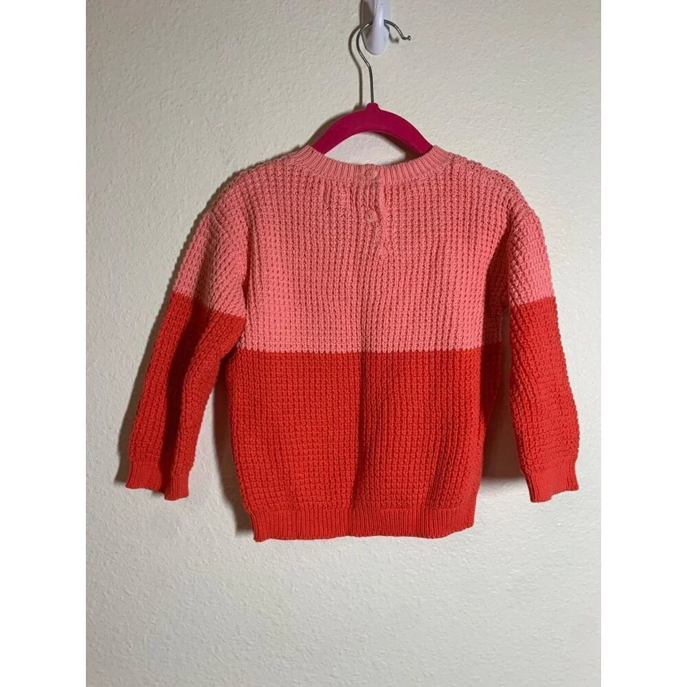 NWT Gymboree Knit Sweater Crew Neck Colorblock Y2K Cozy Girls Size 18-24 Months
